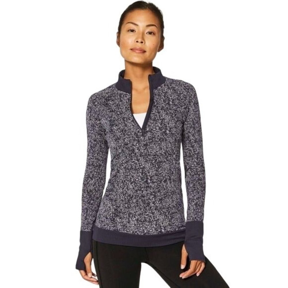 Lululemon Restless Quarter Zip Pullover Long Sleeve Seamless Sweater Grey